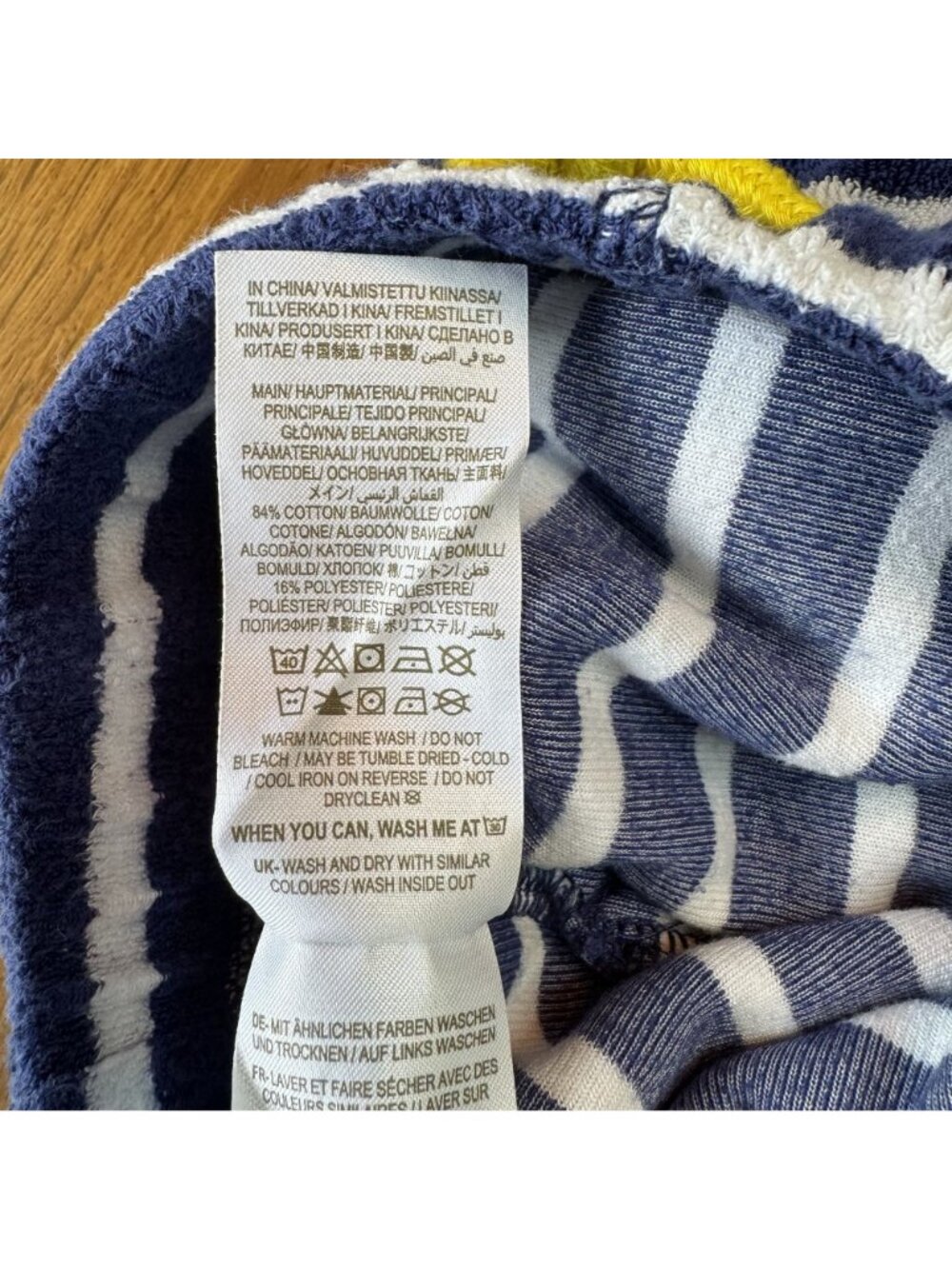 MINI BODEN Toweling Shorts Boys 7 7Y 122cm Blue White Striped Terry Cloth Short - Picture 7 of 7